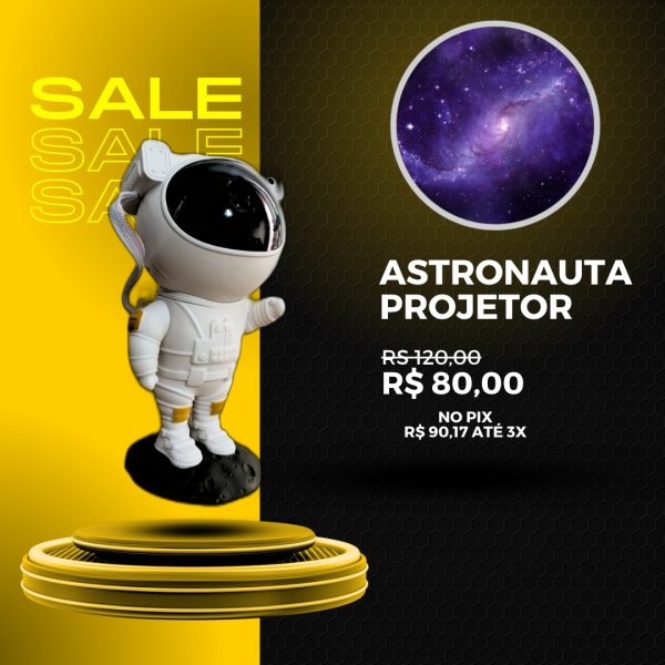 Astronauta Projetor Luzes Galáxia Abajur Mesa Espaço Sideral